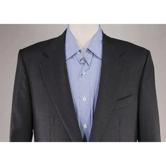 Maus & Hoffman by Ravazzolo Solid Gray 2-Btn Wool Blazer Jacket 40R - Picture 4 of 9